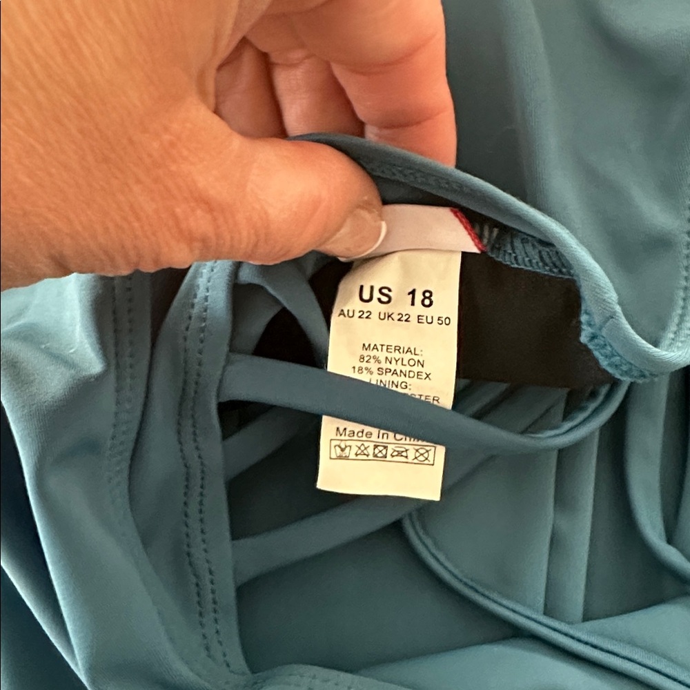 Teal Blue Swim Tankini Top - Picture 3 of 3